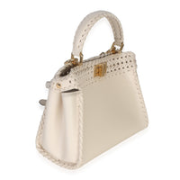 Fendi Cream Vitello King Interlace Mini Peekaboo Iconic Satchel Handbag 3