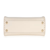 Fendi Cream Vitello King Interlace Mini Peekaboo Iconic Satchel Handbag 6