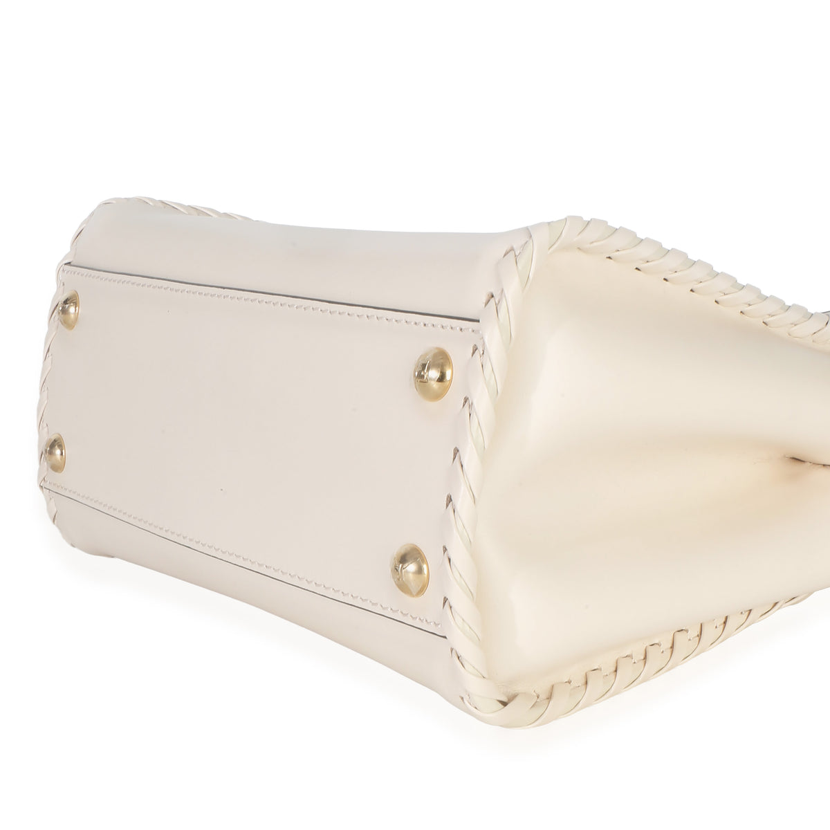 Fendi Cream Vitello King Interlace Mini Peekaboo Iconic Satchel Handbag 7