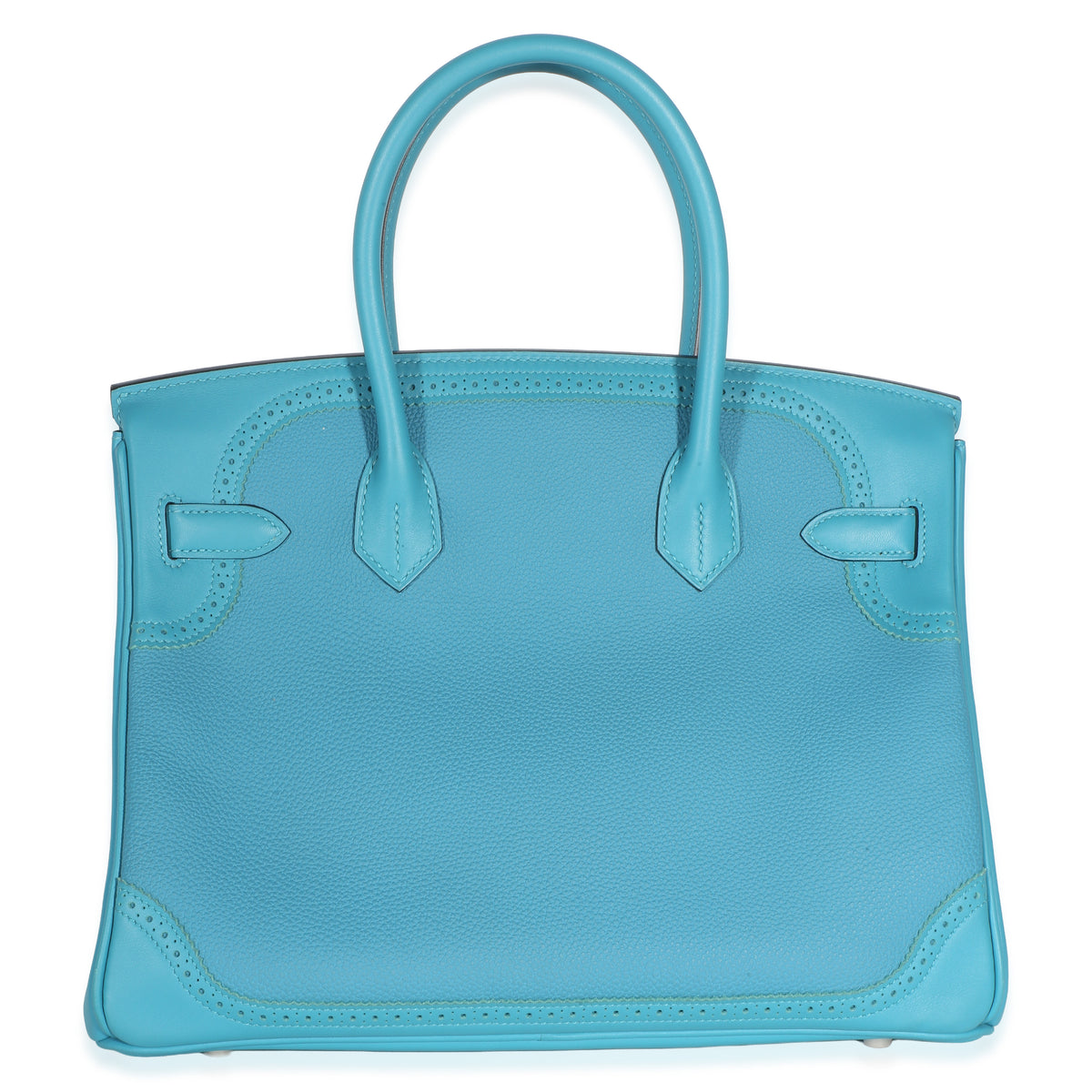 Hermès Turquoise Togo Swift Ghillies Birkin 30 PHW Handbag 5