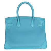 Hermès Turquoise Togo Swift Ghillies Birkin 30 PHW Handbag 5