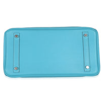 Hermès Turquoise Togo Swift Ghillies Birkin 30 PHW Handbag 6