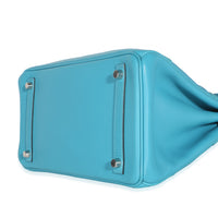 Hermès Turquoise Togo Swift Ghillies Birkin 30 PHW Handbag 7