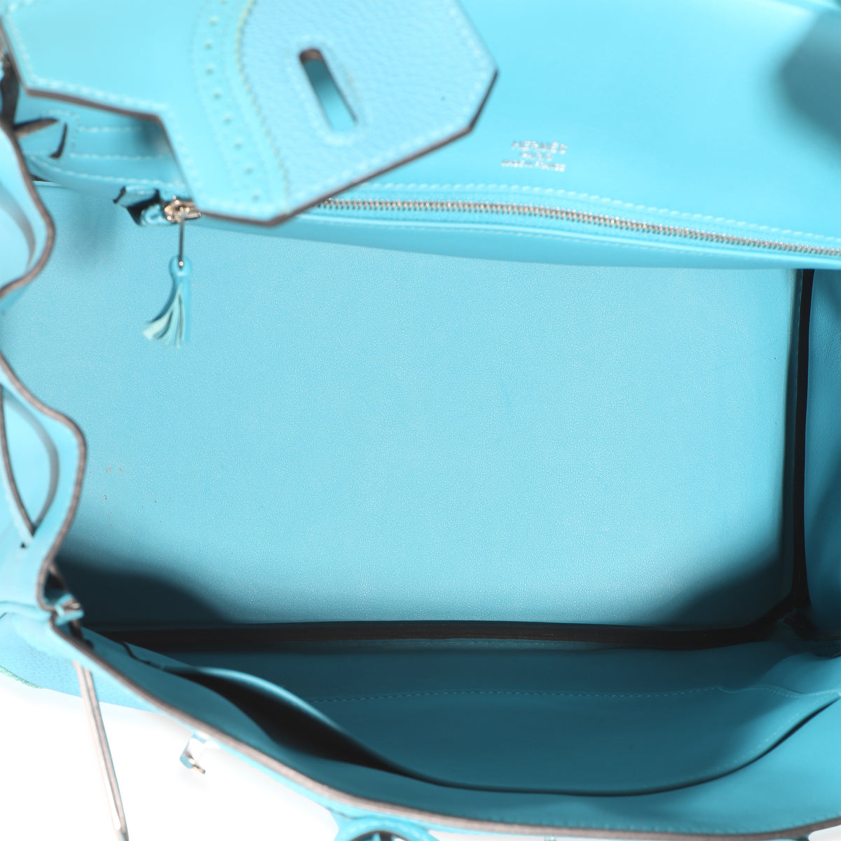 Hermès Turquoise Togo Swift Ghillies Birkin 30 PHW Handbag 9