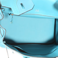 Hermès Turquoise Togo Swift Ghillies Birkin 30 PHW Handbag 9