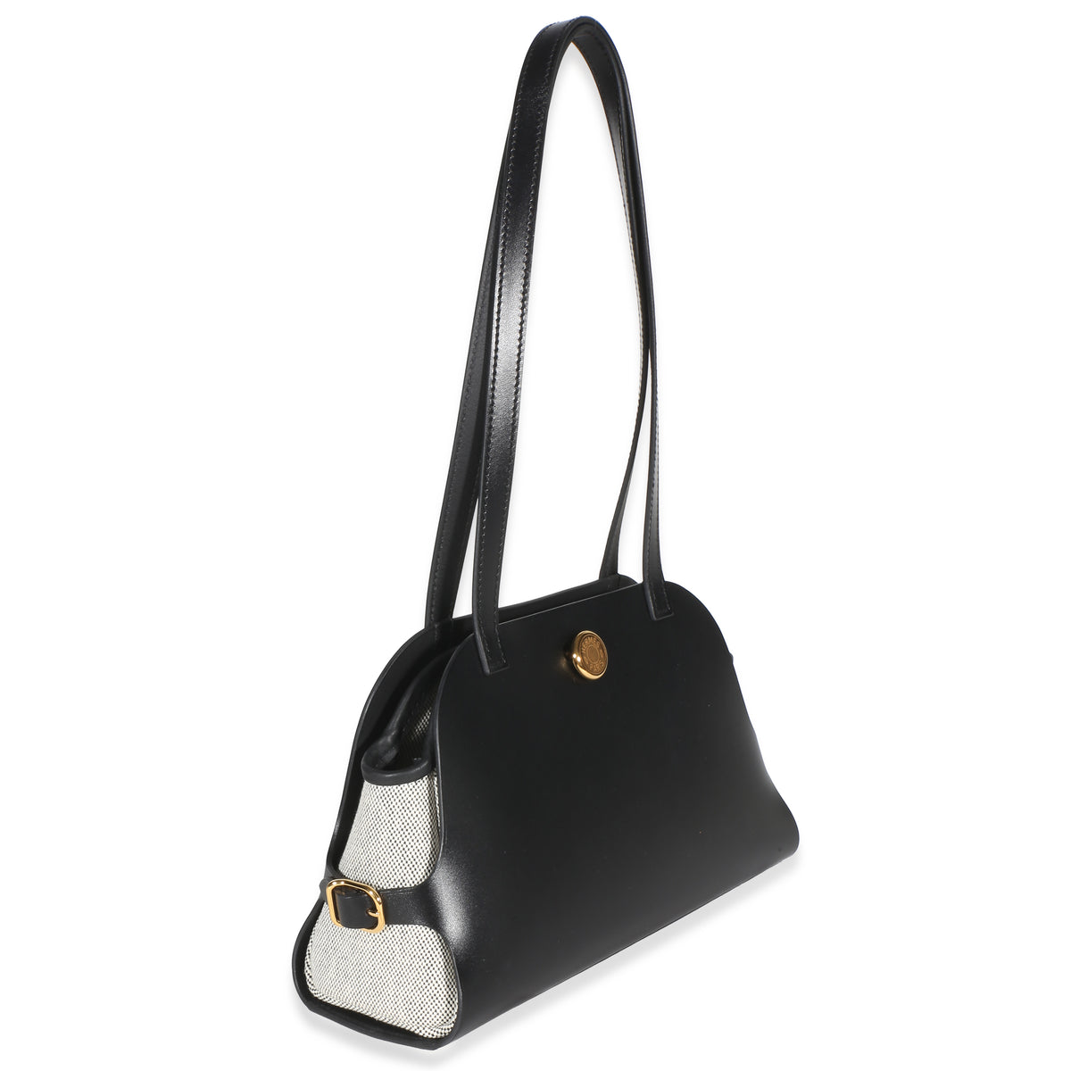Hermès Black Vache Hunter Swift H Ecru Canvas Tablier Sellier GHW Handbag 3