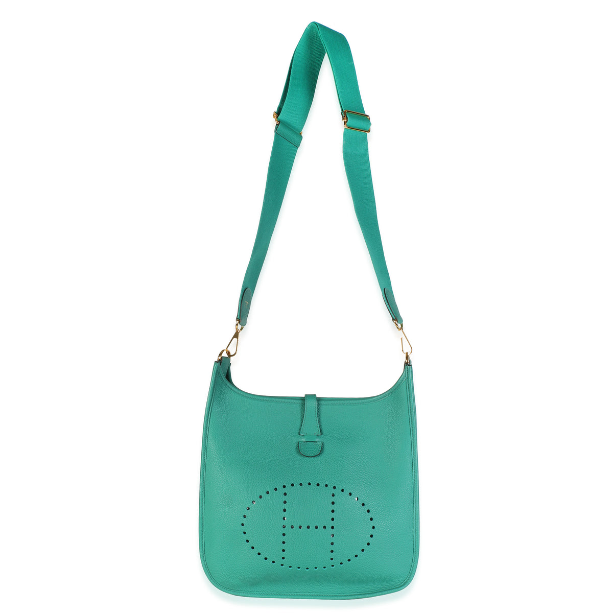 Hermès Vert Vertigo Clemence Evelyne III 29 GHW Handbag 8