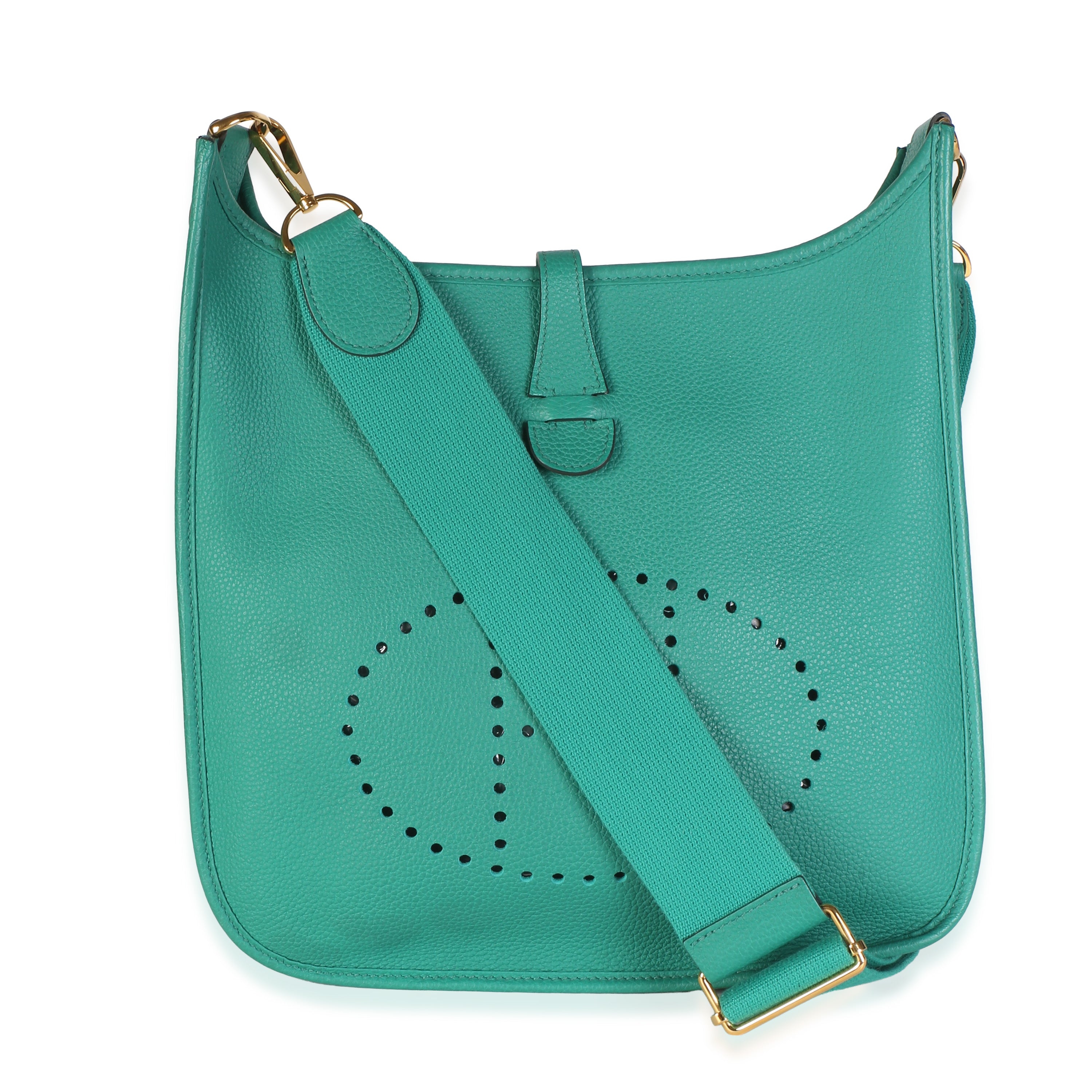Hermès Vert Vertigo Clemence Evelyne III 29 GHW Handbag fv