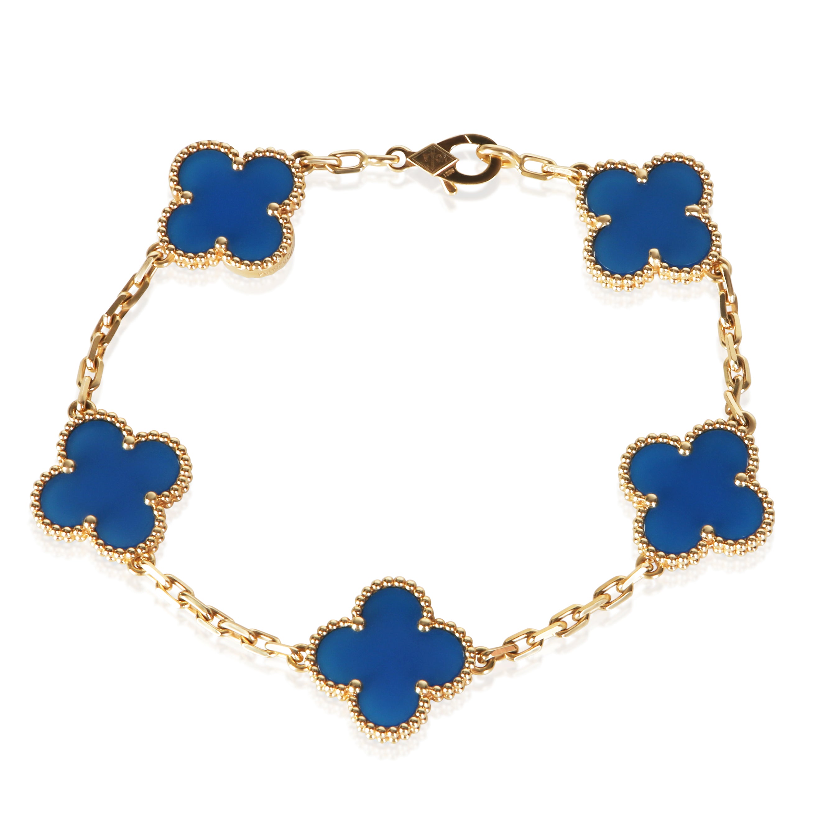 Van Cleef & Arpels Yellow Gold Agate Vintage Alhambra Bracelet 1