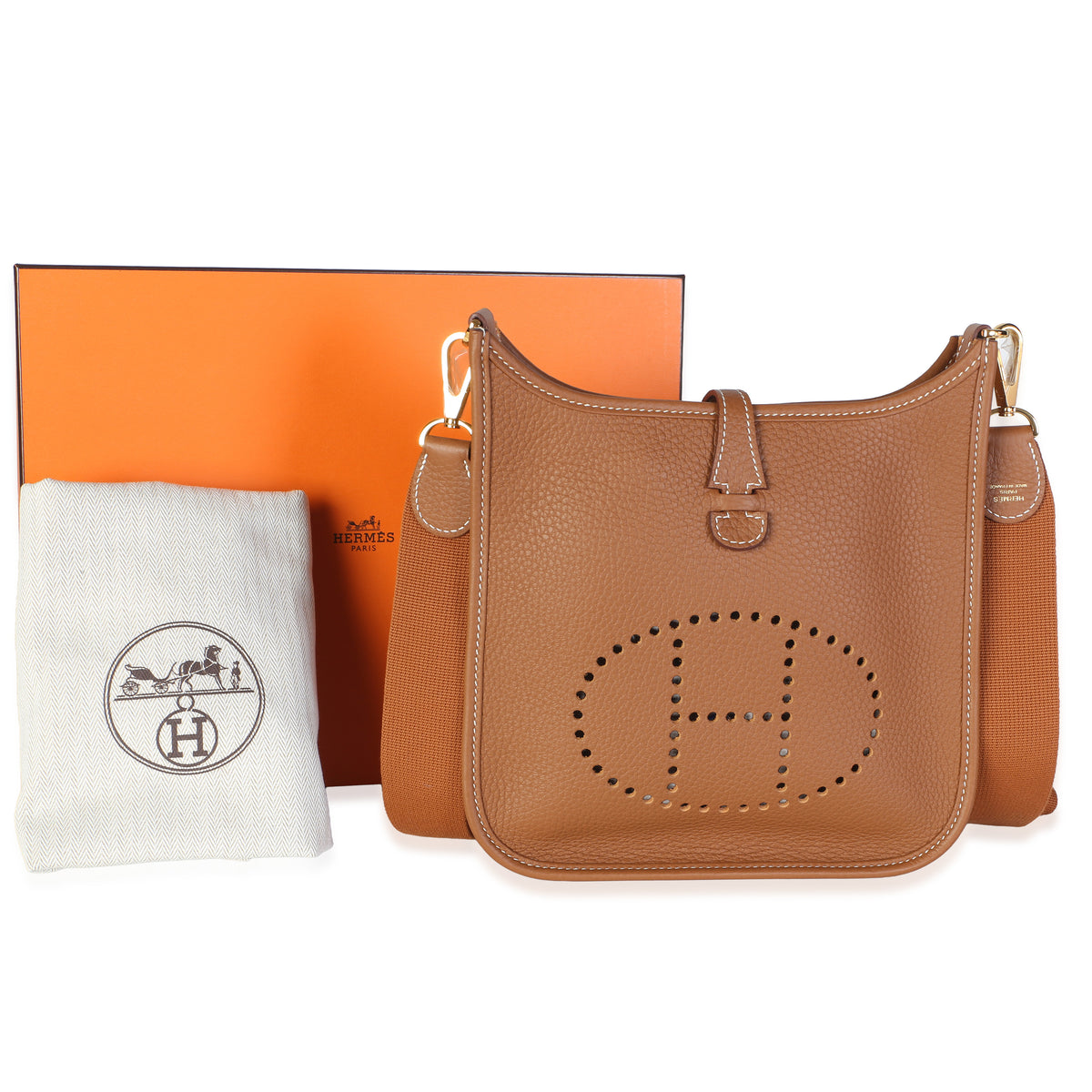 Hermès Gold Clemence Poche III Evelyne 23 GHW Handbag 8