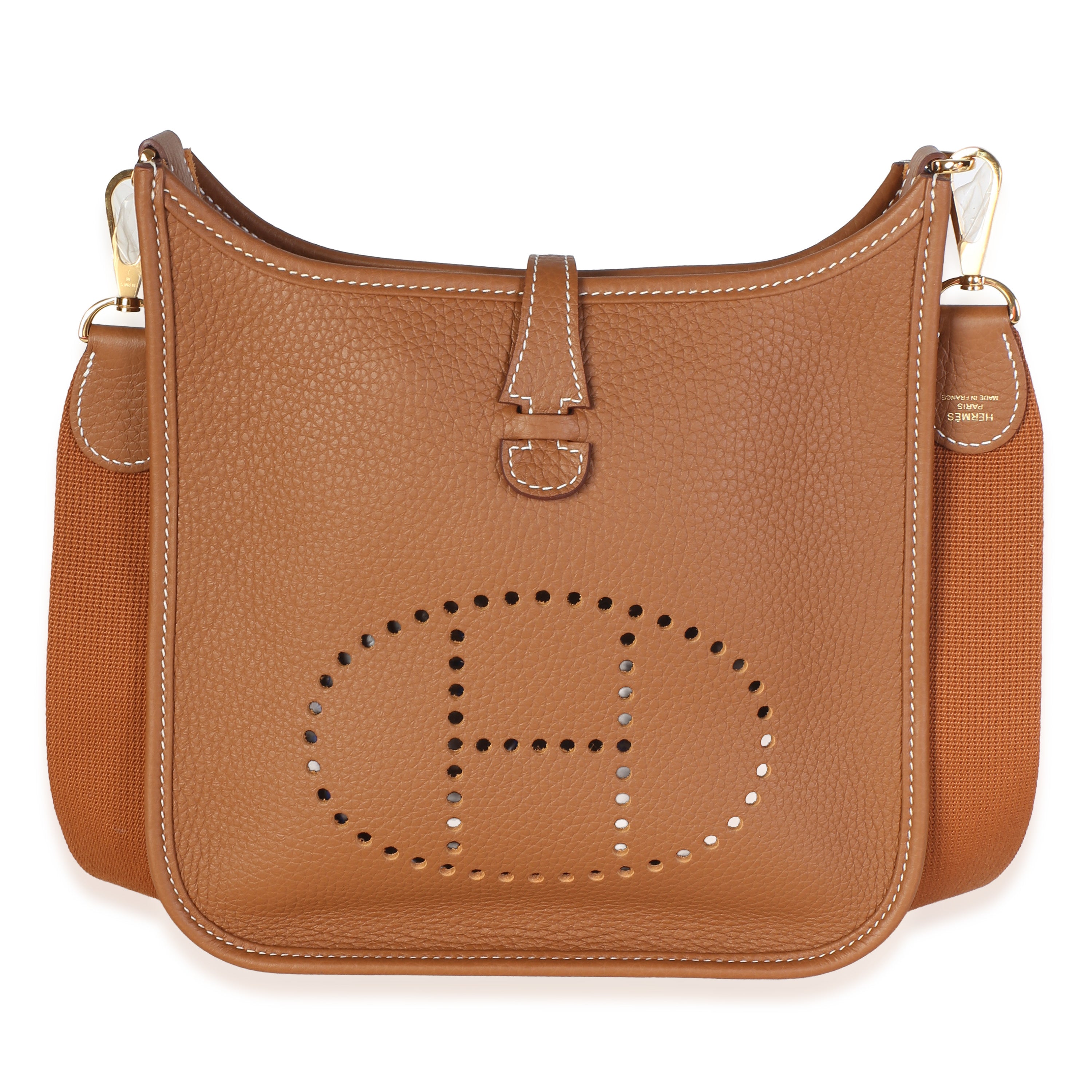 Hermès Gold Clemence Poche III Evelyne 23 GHW Handbag fv