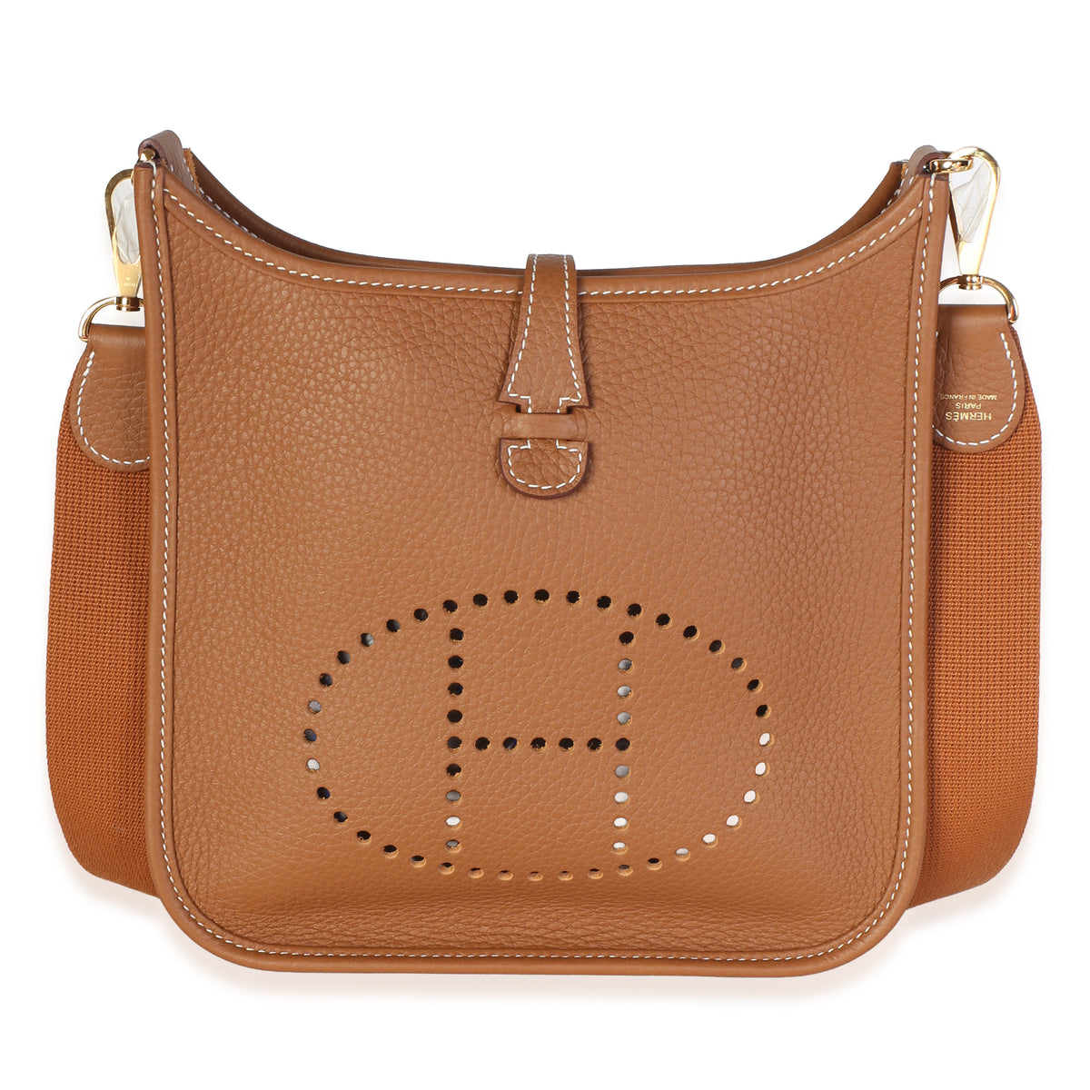 Hermès Gold Clemence Poche III Evelyne 23 GHW Handbag fv